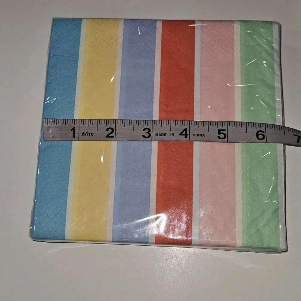 NEW Striped Party Supplies Lot 3 Table Covers 4 Pk Napkins Summer Picnic SEALED
